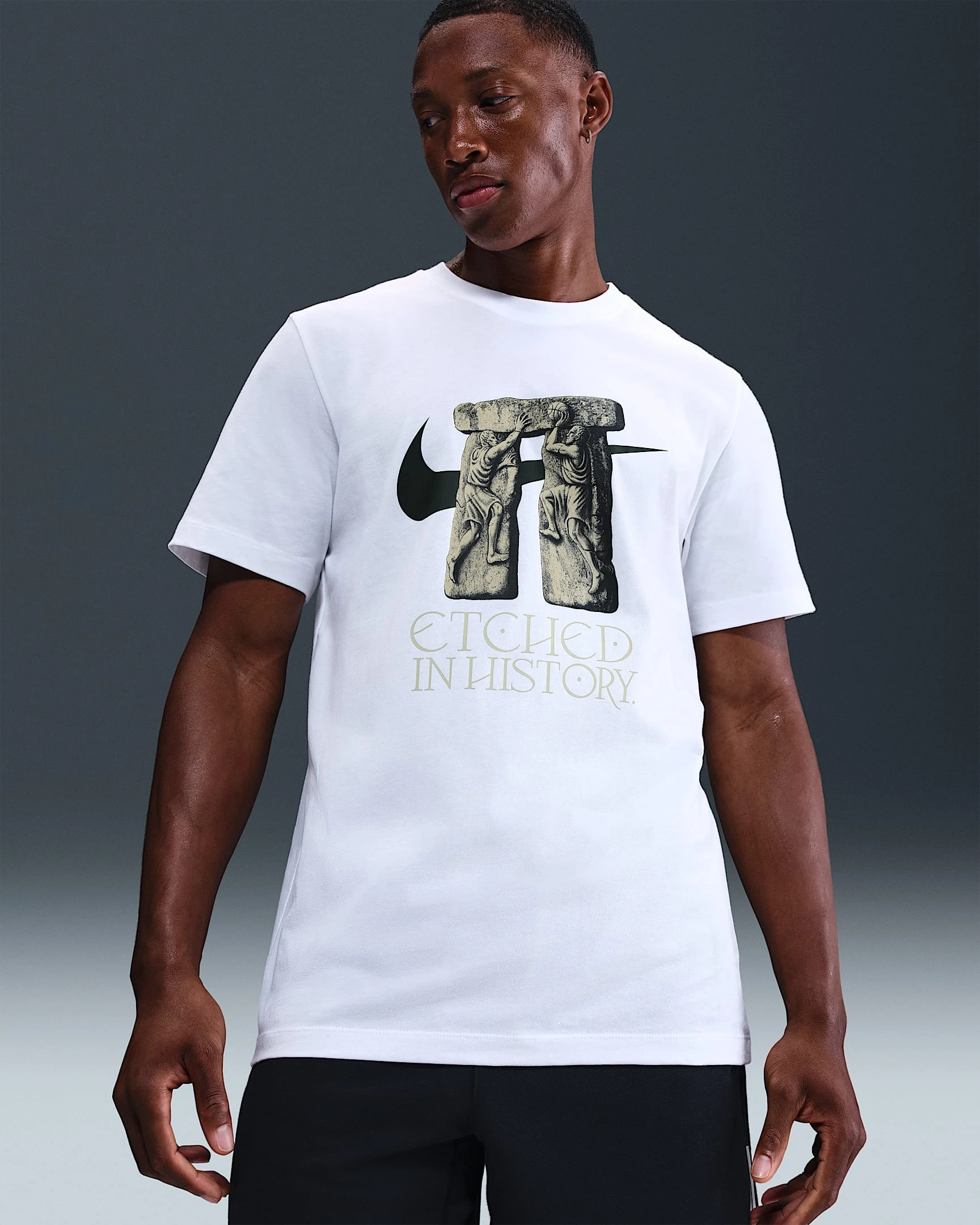 Футболка чоловіча Nike Etched Tee White (HV1699-100) — фото 1