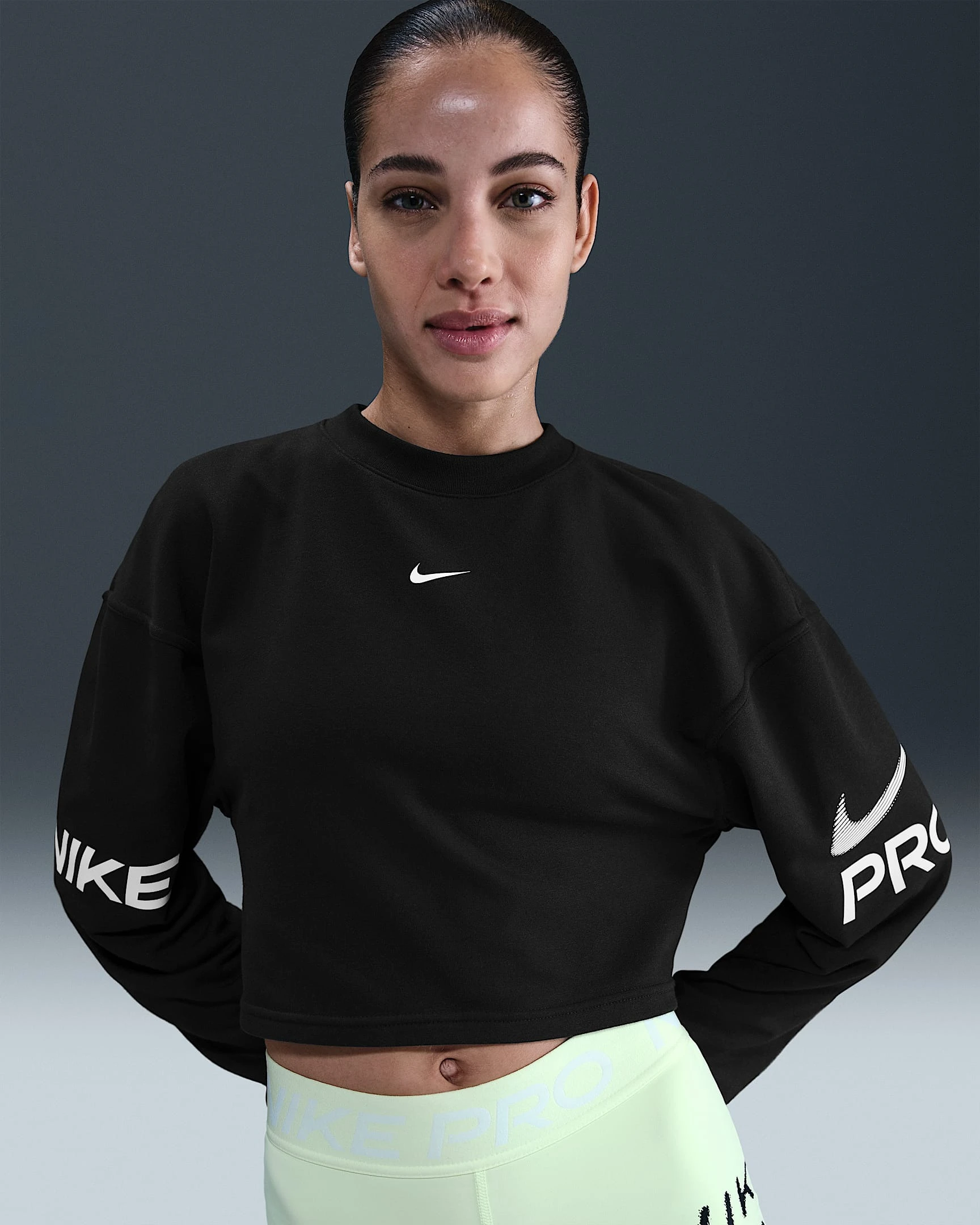 Кофта жіночі Nike Flc Crew Tt Hrx Black (HV3591-010) — фото 1