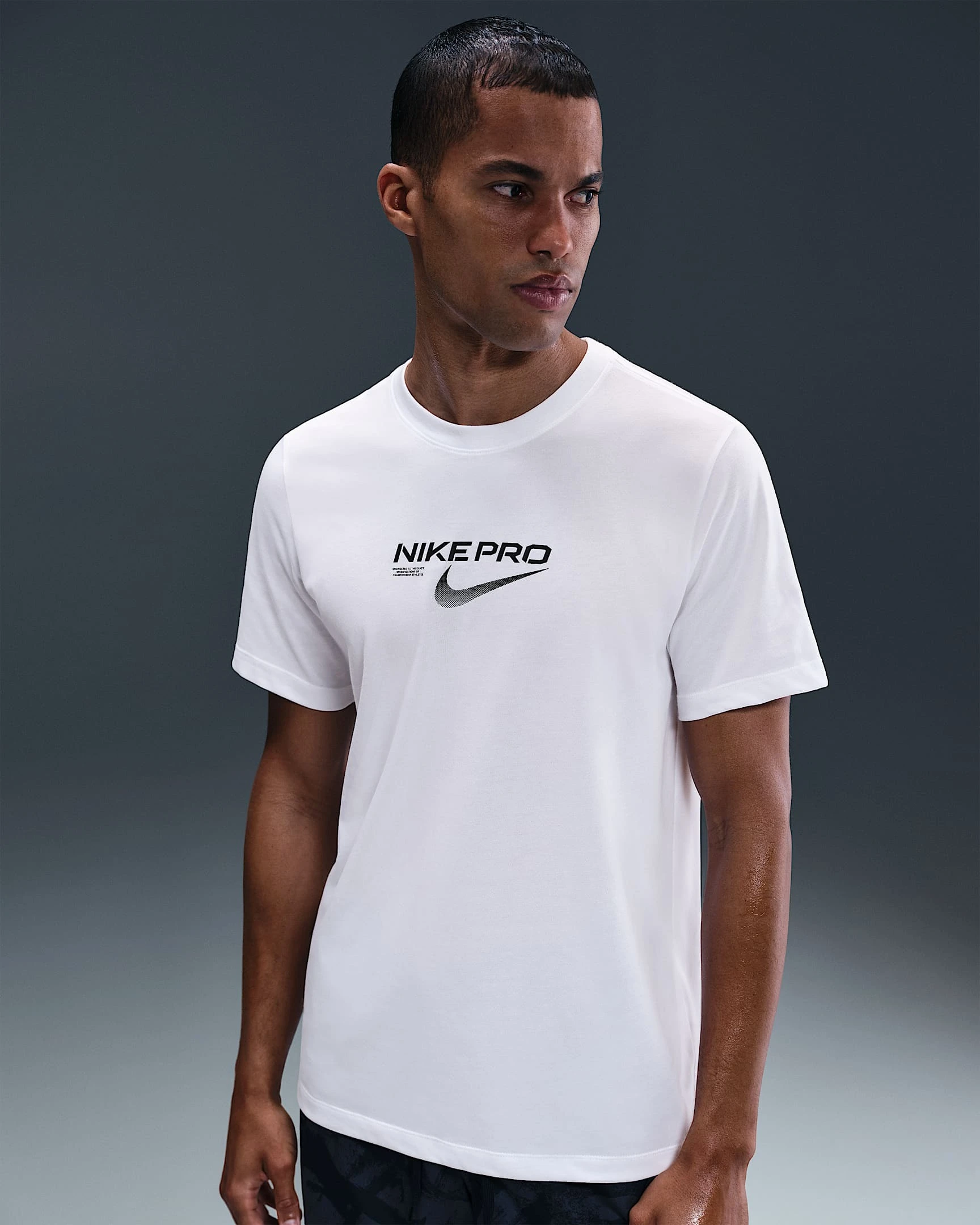 Футболка чоловіча Nike Pro Dri-Fit Training Tee White (HV4131-100) — фото 1