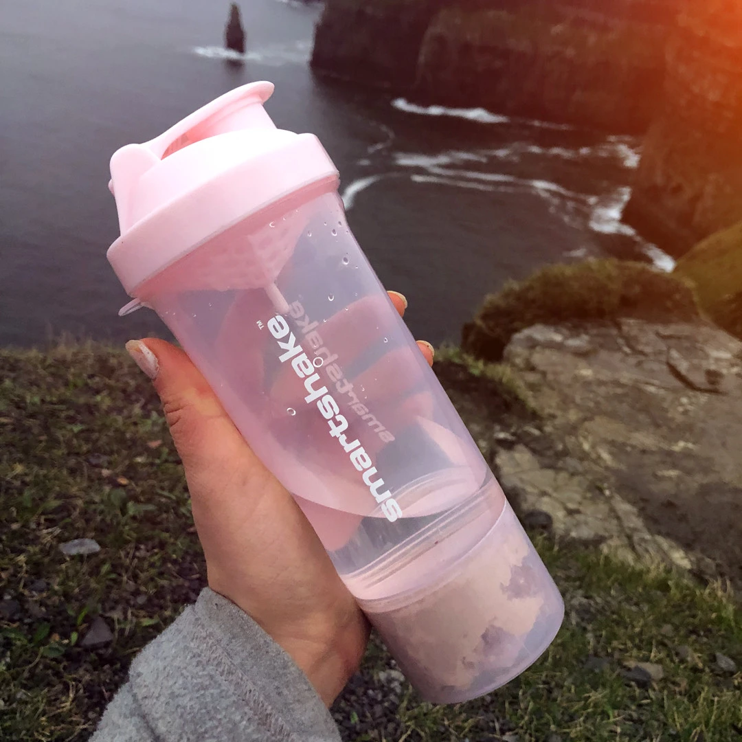 Шейкер спортивний SmartShake Slim 500ml Cotton Pink (Light Lavender) — фото 3