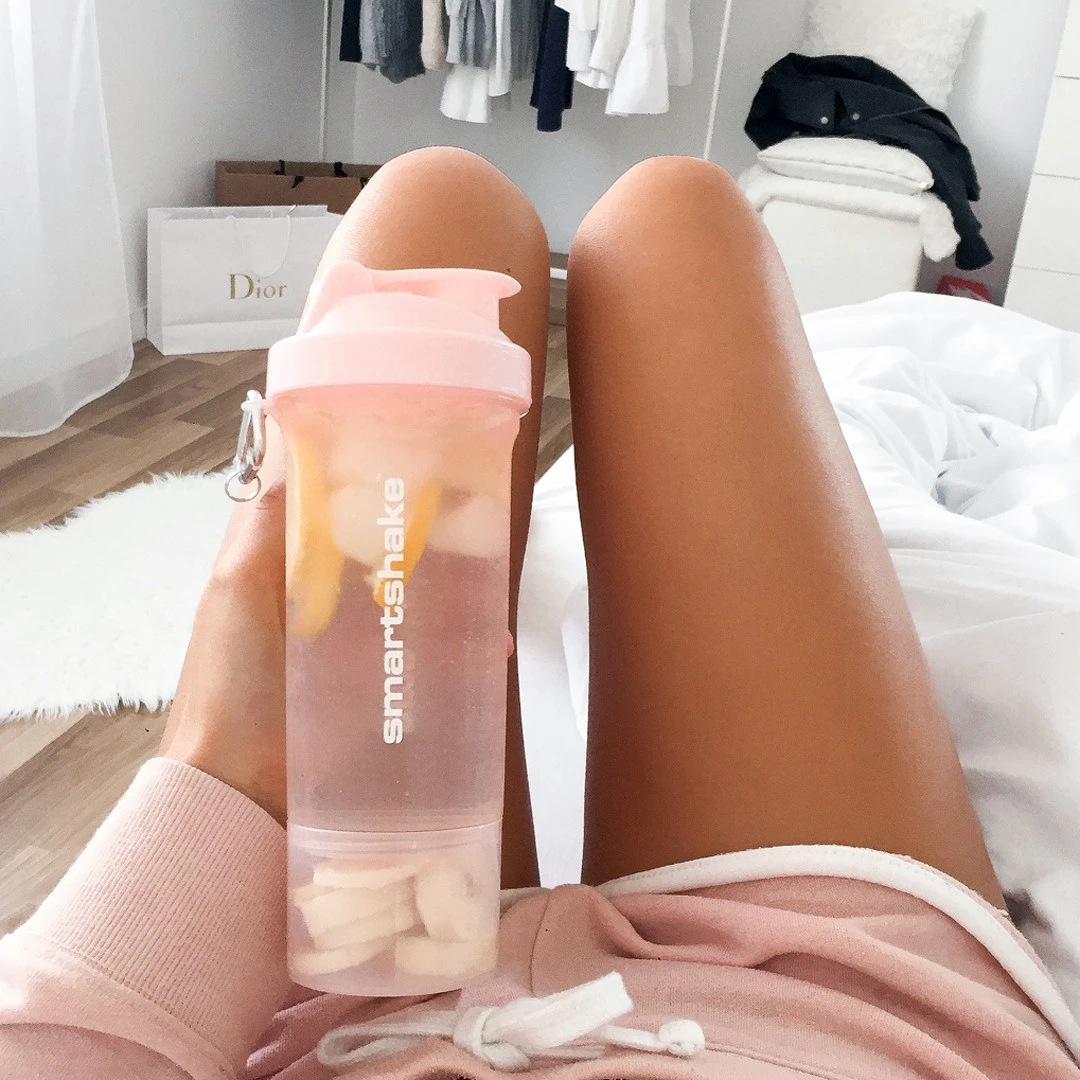 Шейкер спортивний SmartShake Slim 500ml Cotton Pink (Light Lavender) — фото 9