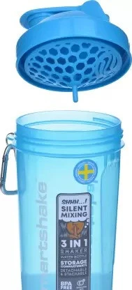 Шейкер спортивний SmartShake Slim 500ml Neon Blue — фото 4