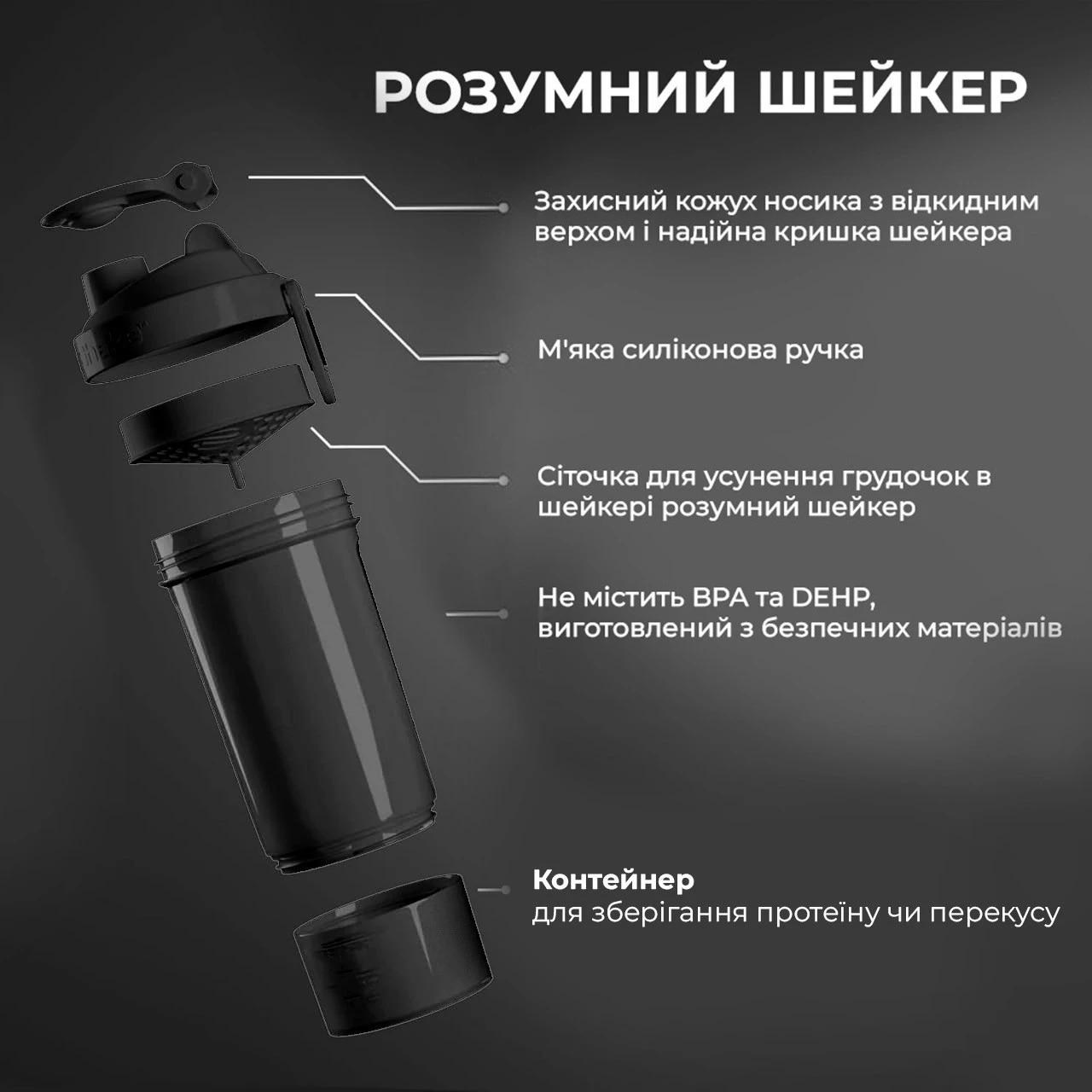 Шейкер спортивний SmartShake Original2GO One 800ml Navy Blue — фото 8