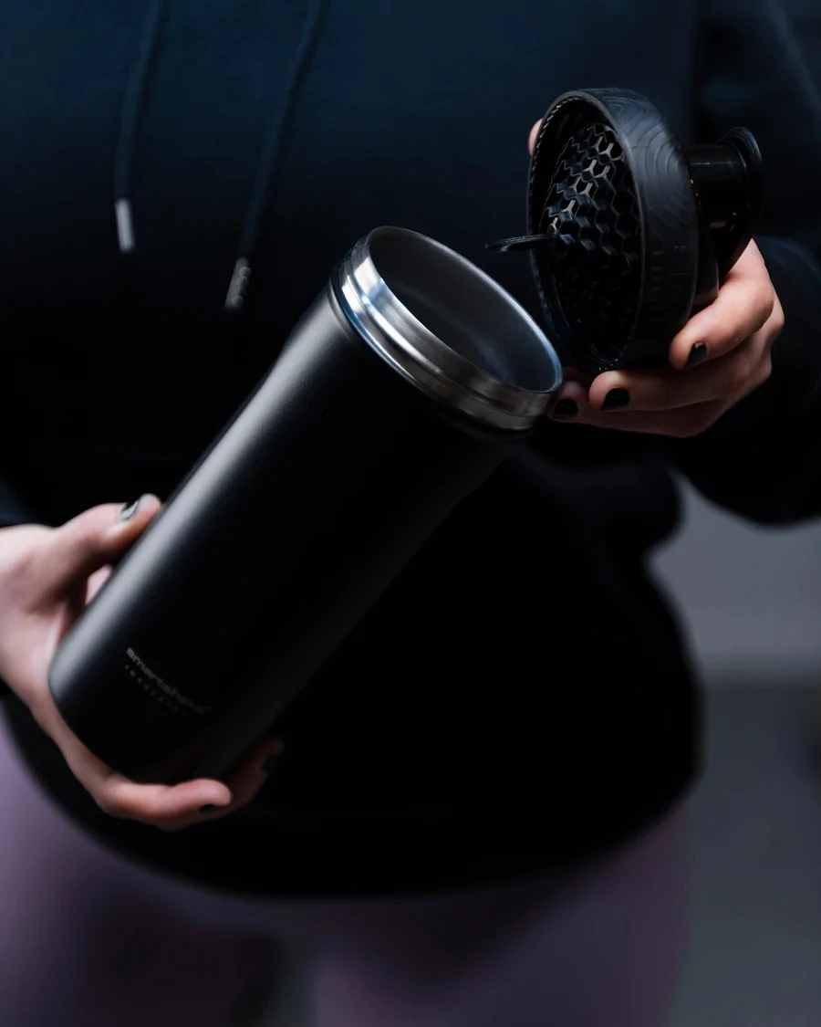 Шейкер спортивний SmartShake металевий Insulated Steel 750ml Black — фото 9