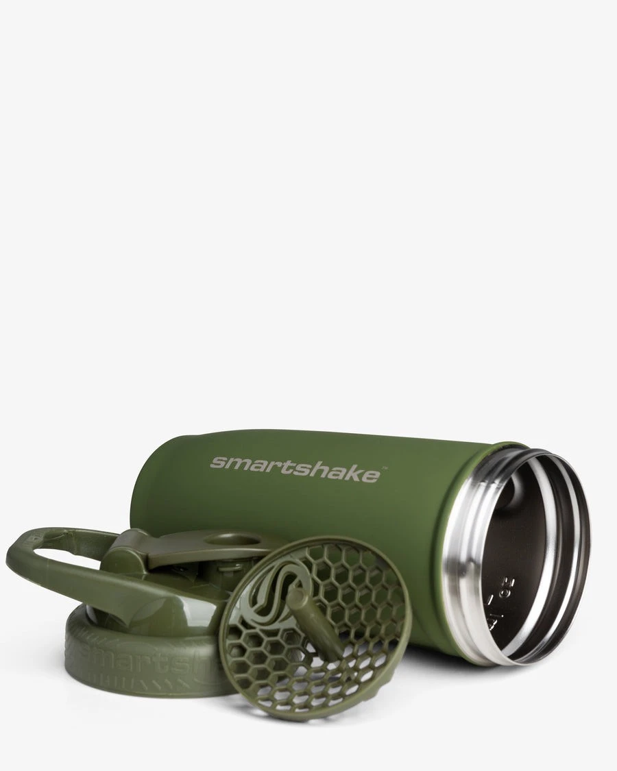 Шейкер спортивний SmartShake металевий Reforce Stainless Steel 30oz/900ml Army Green — фото 3