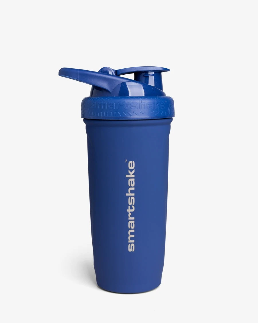 Шейкер спортивний SmartShake металевий Reforce Stainless Steel 30oz/900ml Navy Blue — фото 2