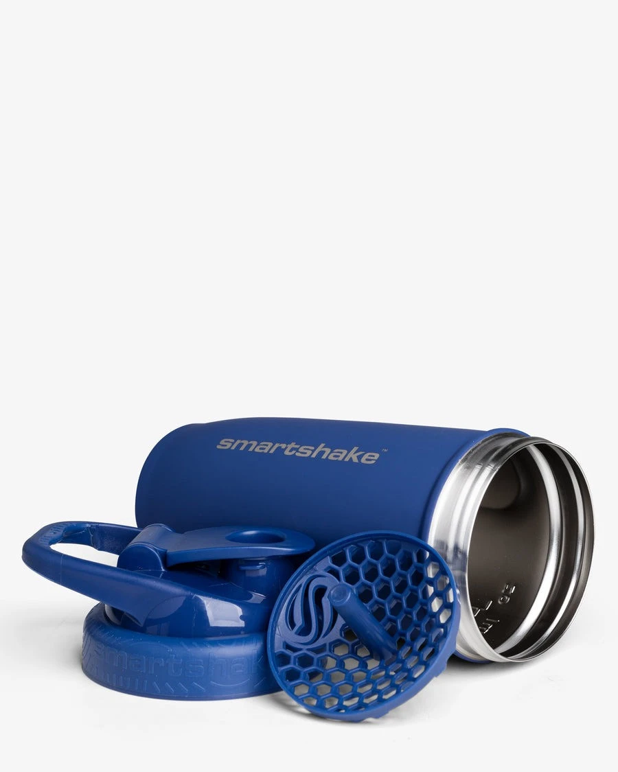 Шейкер спортивний SmartShake металевий Reforce Stainless Steel 30oz/900ml Navy Blue — фото 3