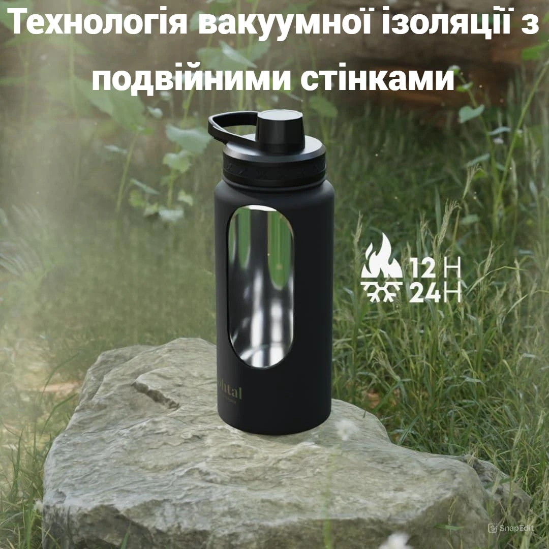 Пляшка для води металева з подвійною вакуумною ізоляцією Bohtal Insulated Sports Bottle 960 ml/32 oz Pink — фото 3