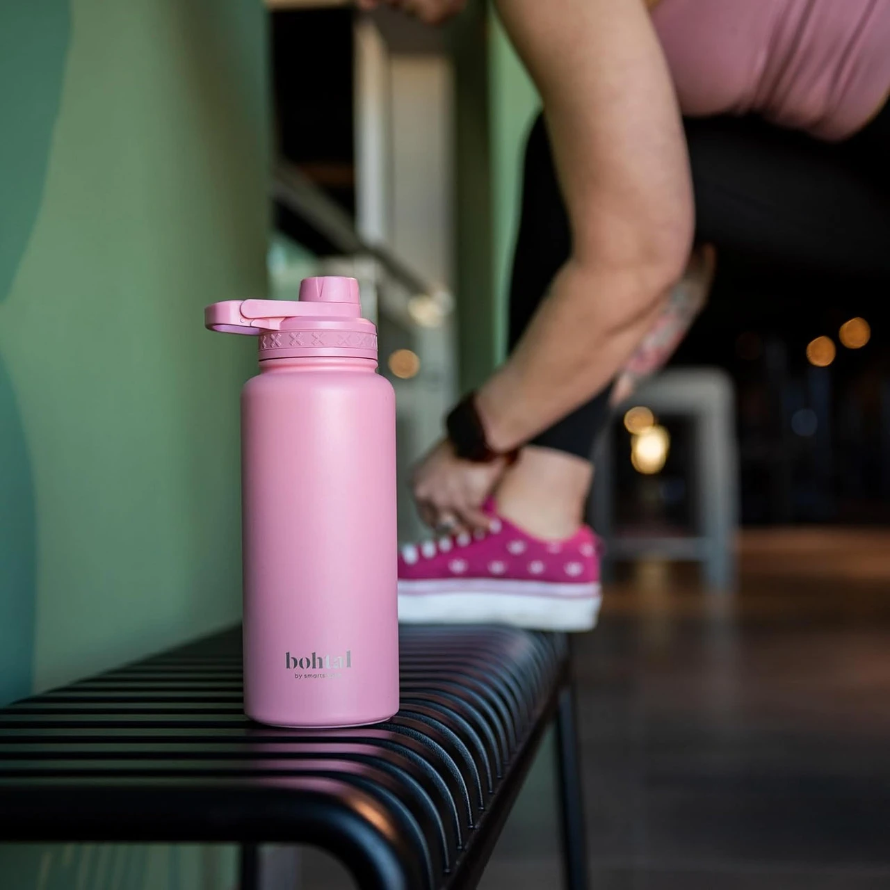 Пляшка для води металева з подвійною вакуумною ізоляцією Bohtal Insulated Sports Bottle 960 ml/32 oz Pink — фото 8