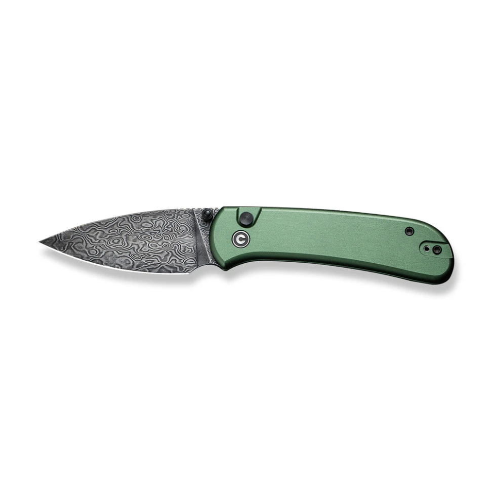 Ніж складаний кишеньковий Civivi Qubit, (7.6 см) Damascus / Aluminum темно-зелений — фото 8