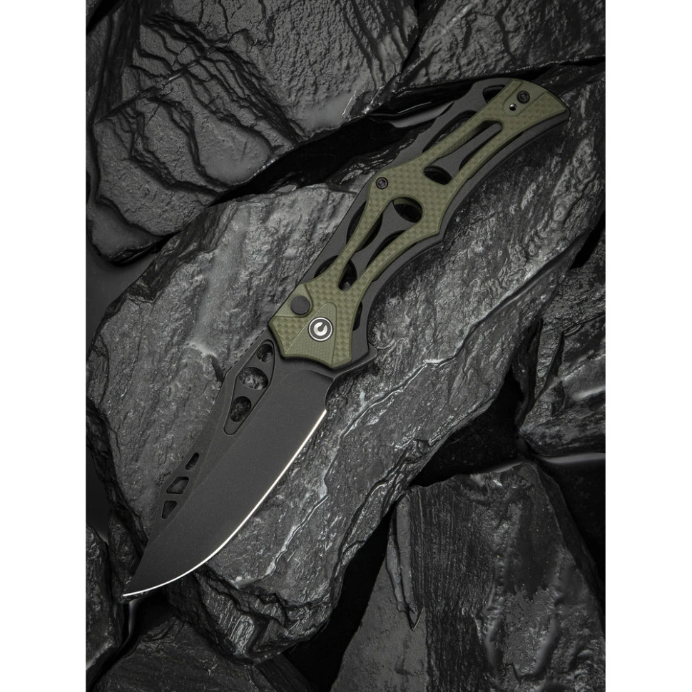 Ніж складаний туристичний Civivi Biophase, (8.9 см) Nitro-V / Aluminum & G10 чорно-зелений — фото 10