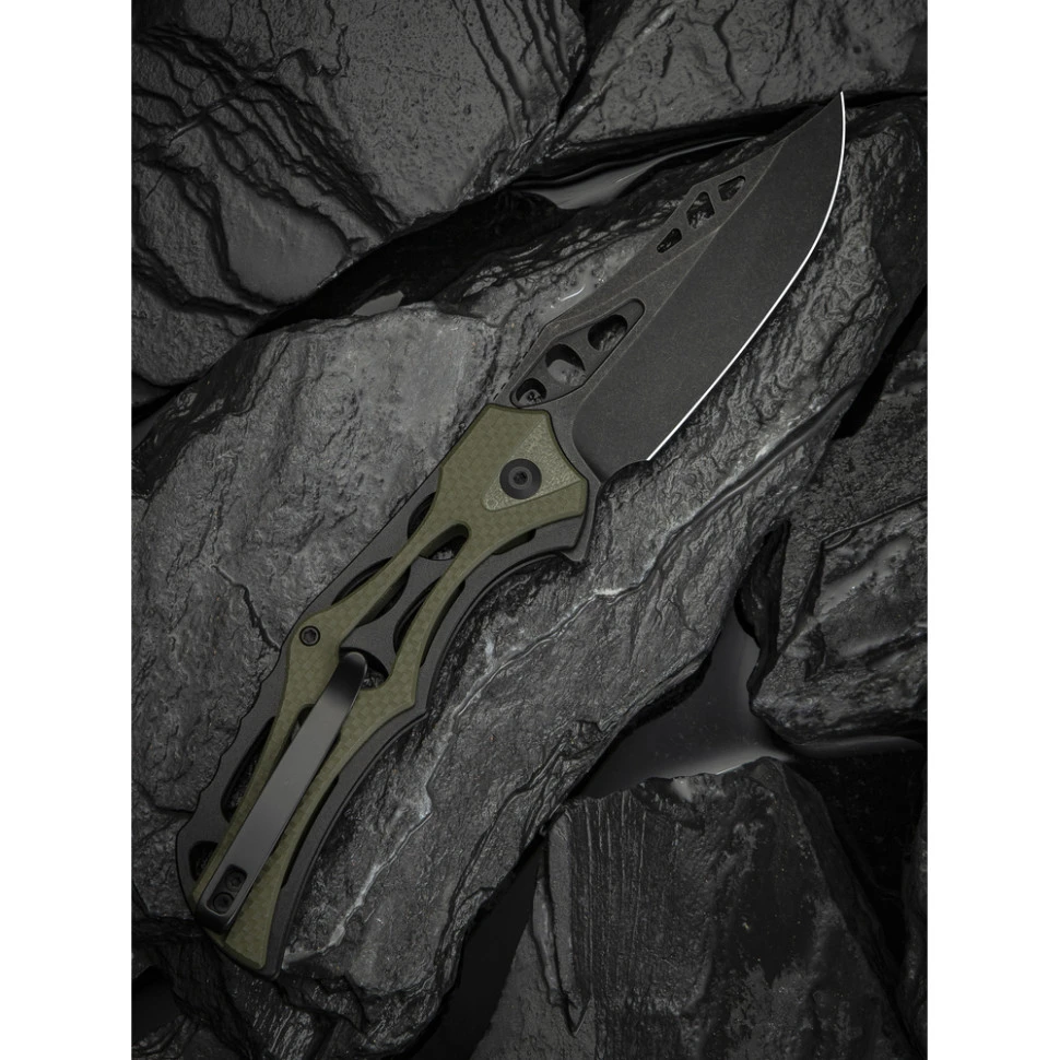 Ніж складаний туристичний Civivi Biophase, (8.9 см) Nitro-V / Aluminum & G10 чорно-зелений — фото 11