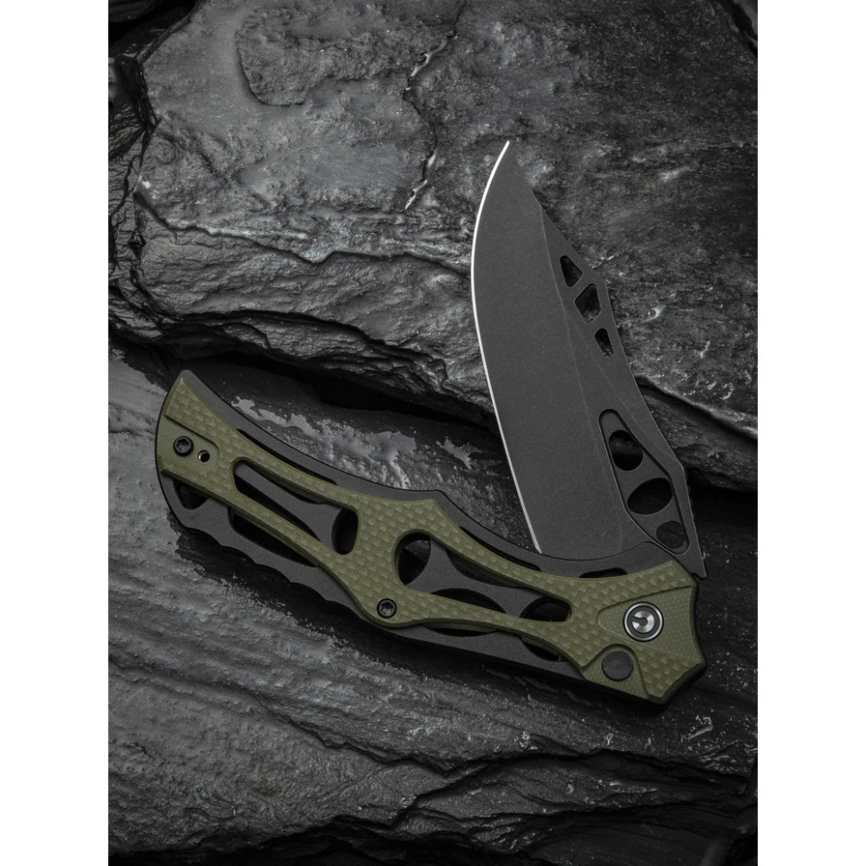 Ніж складаний туристичний Civivi Biophase, (8.9 см) Nitro-V / Aluminum & G10 чорно-зелений — фото 12