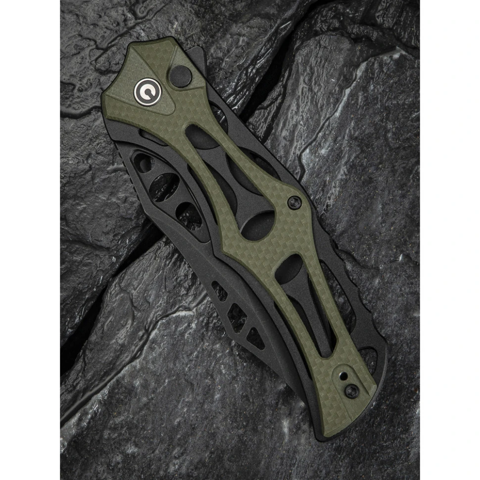 Ніж складаний туристичний Civivi Biophase, (8.9 см) Nitro-V / Aluminum & G10 чорно-зелений — фото 13