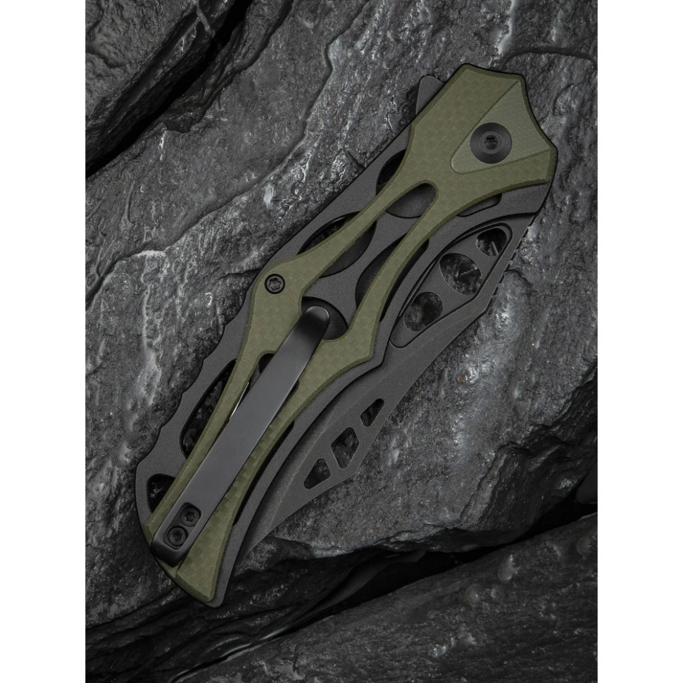 Ніж складаний туристичний Civivi Biophase, (8.9 см) Nitro-V / Aluminum & G10 чорно-зелений — фото 14