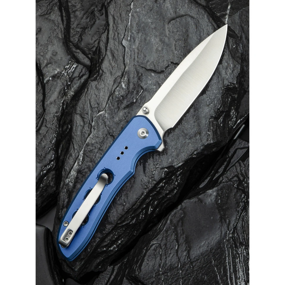 Ніж складаний туристичний Civivi Hyperpulse, (8.9 см) 14C28N / Aluminum синій — фото 11