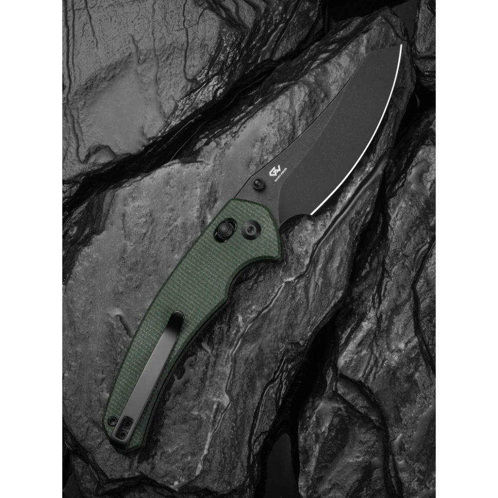 Ніж складаний туристичний Civivi Sixgill, (8.7 см) Nitro-V / Micarta темно-зелений — фото 11
