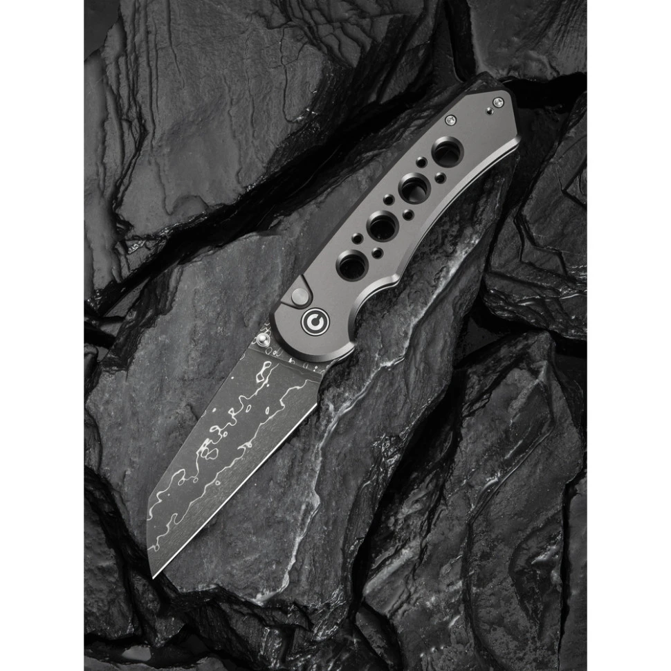 Ніж складаний туристичний Civivi Pragma Prime, (8.9 см) Damascus / Aluminum сірий — фото 10