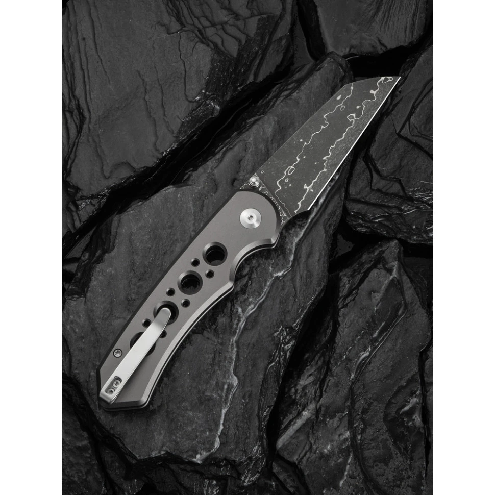 Ніж складаний туристичний Civivi Pragma Prime, (8.9 см) Damascus / Aluminum сірий — фото 11
