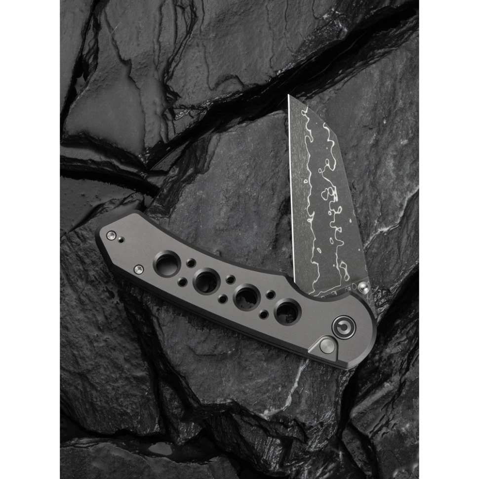 Ніж складаний туристичний Civivi Pragma Prime, (8.9 см) Damascus / Aluminum сірий — фото 12