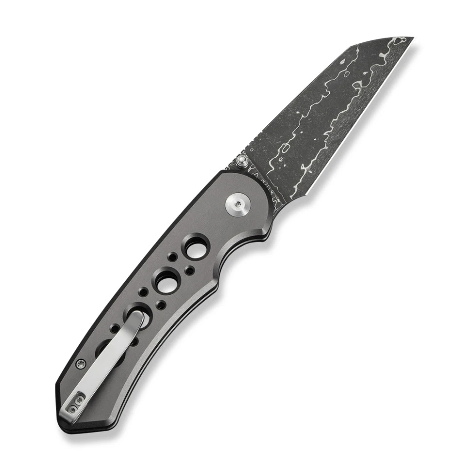 Ніж складаний туристичний Civivi Pragma Prime, (8.9 см) Damascus / Aluminum сірий — фото 2