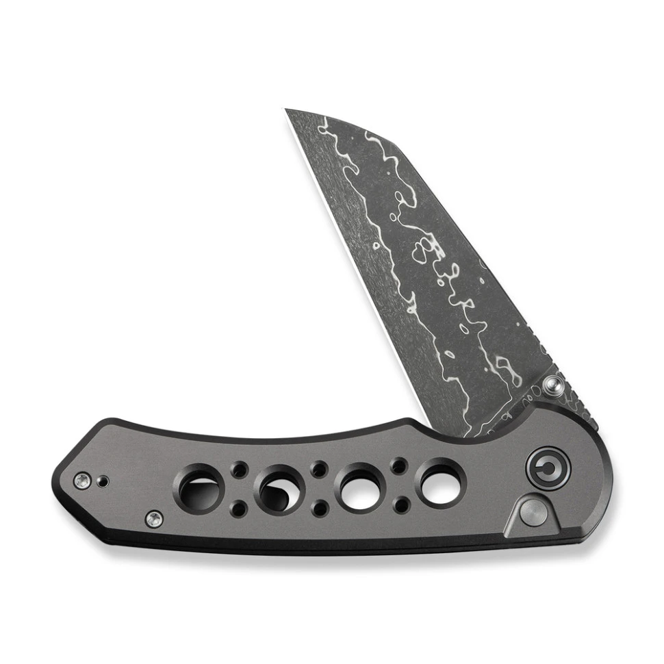 Ніж складаний туристичний Civivi Pragma Prime, (8.9 см) Damascus / Aluminum сірий — фото 3