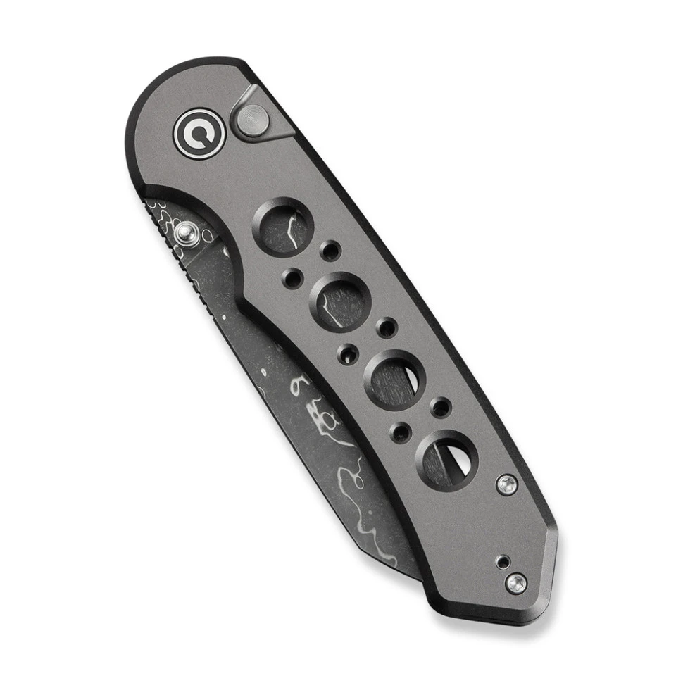 Ніж складаний туристичний Civivi Pragma Prime, (8.9 см) Damascus / Aluminum сірий — фото 4