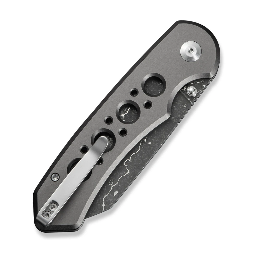 Ніж складаний туристичний Civivi Pragma Prime, (8.9 см) Damascus / Aluminum сірий — фото 5