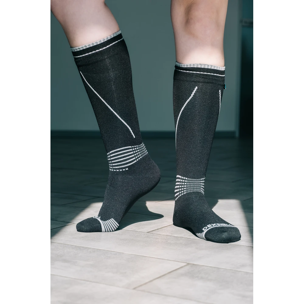 Водонепроникні шкарпетки Dexshell Longlite Socks 2.0, сірі полоски, розмір S (36-38) — фото 8