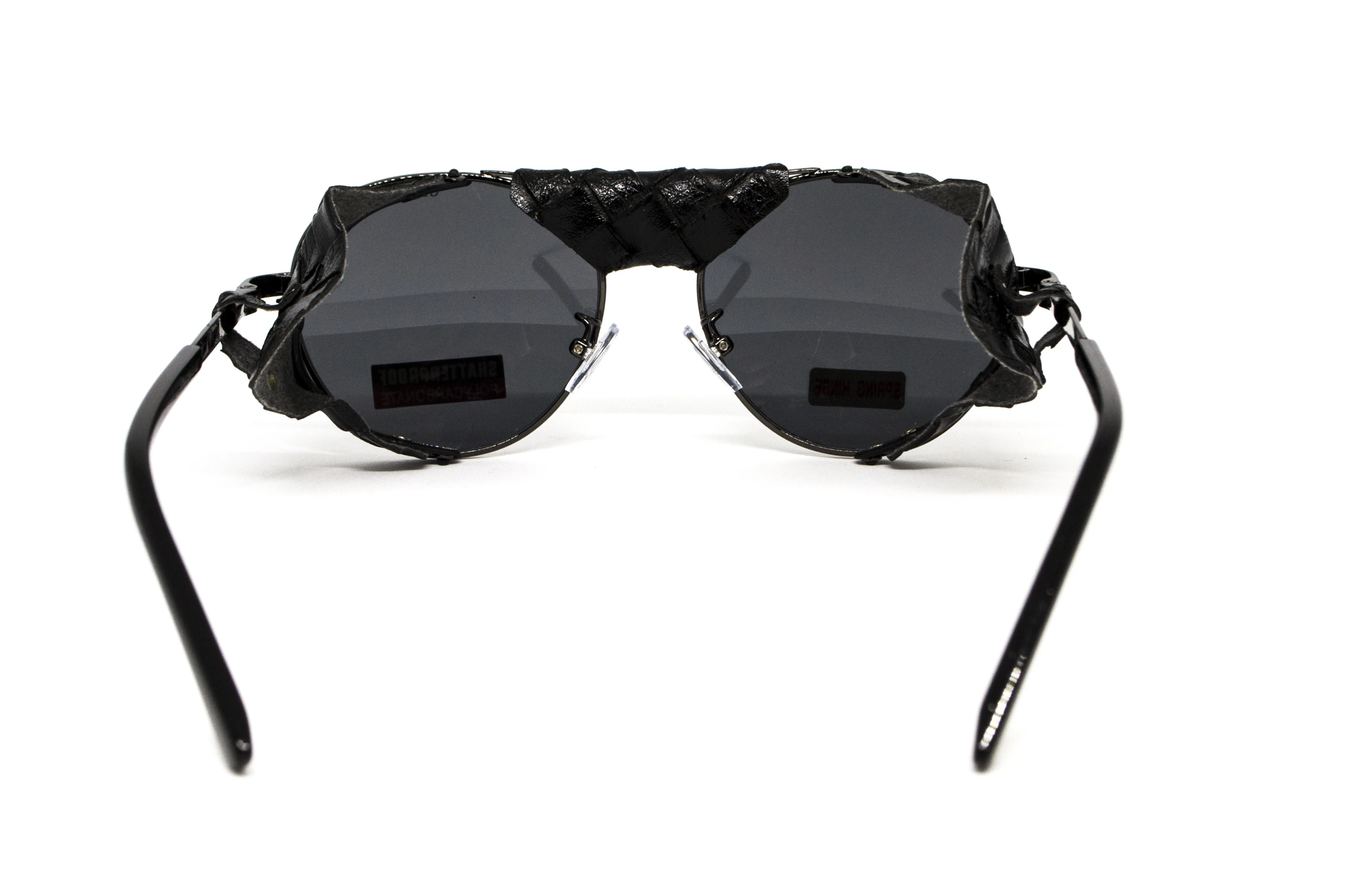 Очки защитные Global Vision Aviator-5 GunMetal (gray), серые в темной оправе со съёмным уплотнителем из синтетитечской "кожи" — фото 6