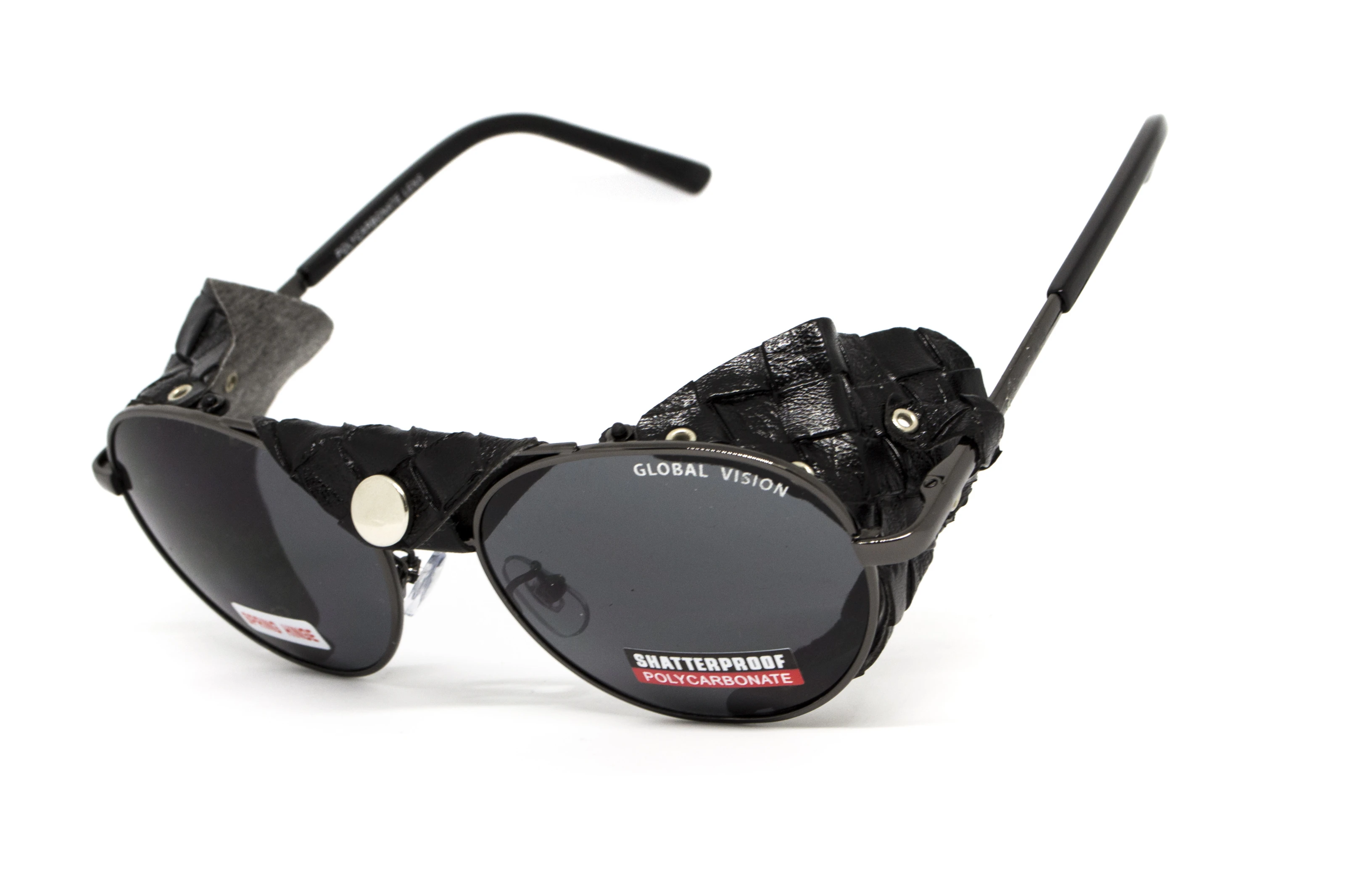 Очки защитные Global Vision Aviator-5 GunMetal (gray), серые в темной оправе со съёмным уплотнителем из синтетитечской "кожи" — фото 7