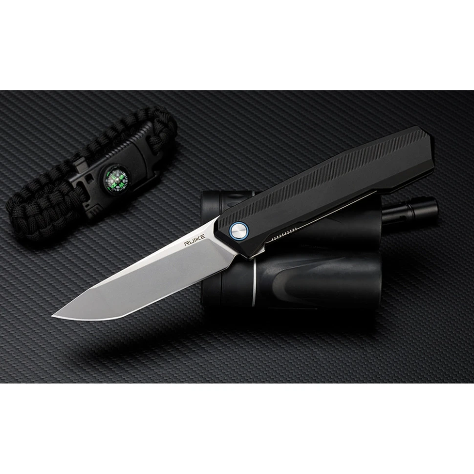 Ніж складаний туристичний Ruike P166-AB, (9.2 см) 14C28N / Aluminum чорний — фото 8