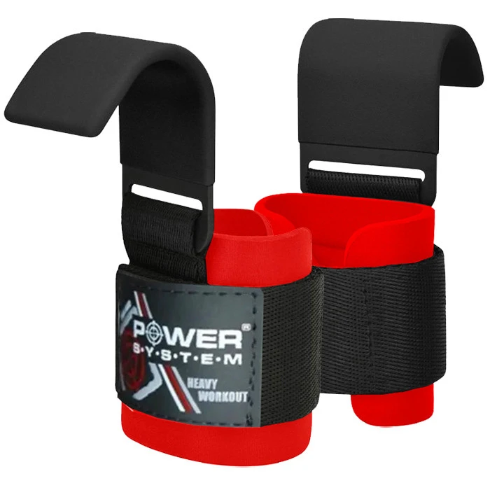 Гаки для тяги на зап'ястя Power System PS-3310 Hardcore Hooks Black/Red — фото 2