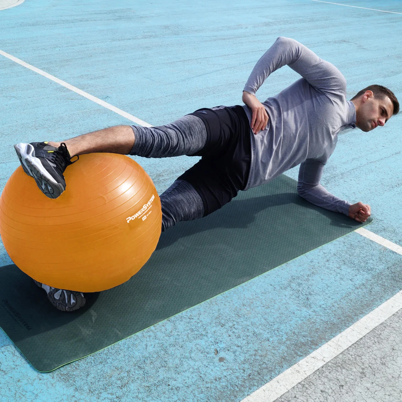 М'яч для фітнесу (фітбол) Power System PS-4013 Ø75 cm PRO Gymball Orange — фото 11