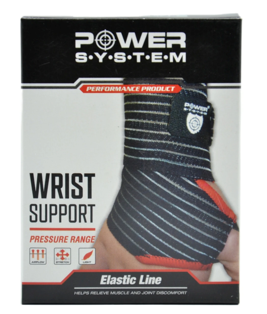Кистьові бинти Power System PS-6000 Elastic Wrist Support Black/Red (пара) — фото 10