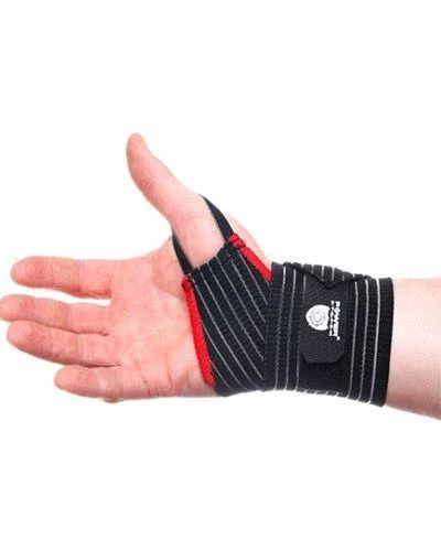 Кистьові бинти Power System PS-6000 Elastic Wrist Support Black/Red (пара) — фото 2