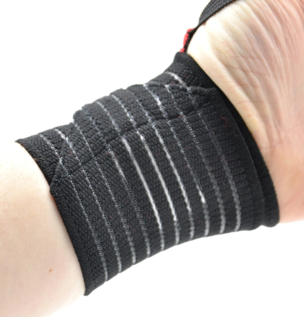 Кистьові бинти Power System PS-6000 Elastic Wrist Support Black/Red (пара) — фото 7