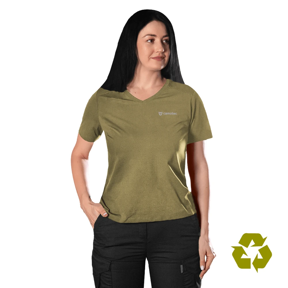Футболка Camotec Pani Totem Logo V-neck Tan — фото 1