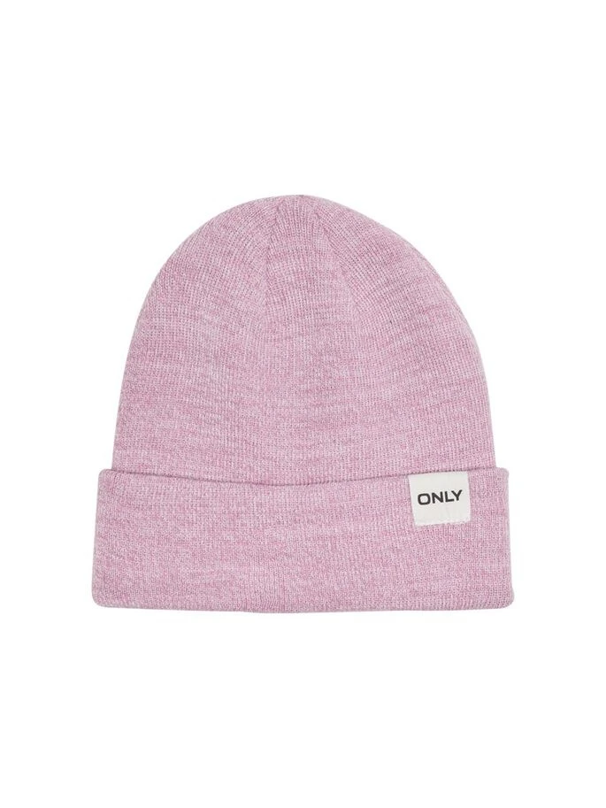 Шапка ONLSPRING LIFE BEANIE CC 15196635-Opera Mauve-Detail:CANVAS LABEL ONLY ONE SIZE Розовий — фото 3