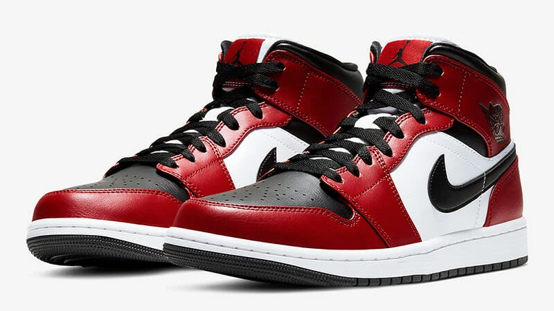 Кросівки чоловічі Jordan 1 Mid Red/White (554724-069) — фото 3