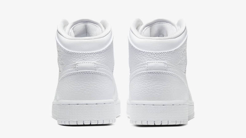Кросівки дитячі Air Jordan 1 Mid GS 'Triple White Tumbled Leather' 2050 — фото 5