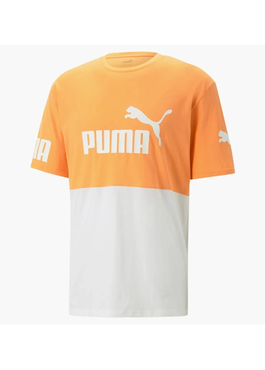 Футболка чоловіча Puma Power Colourblock Orange/White (673321-46) — фото 1