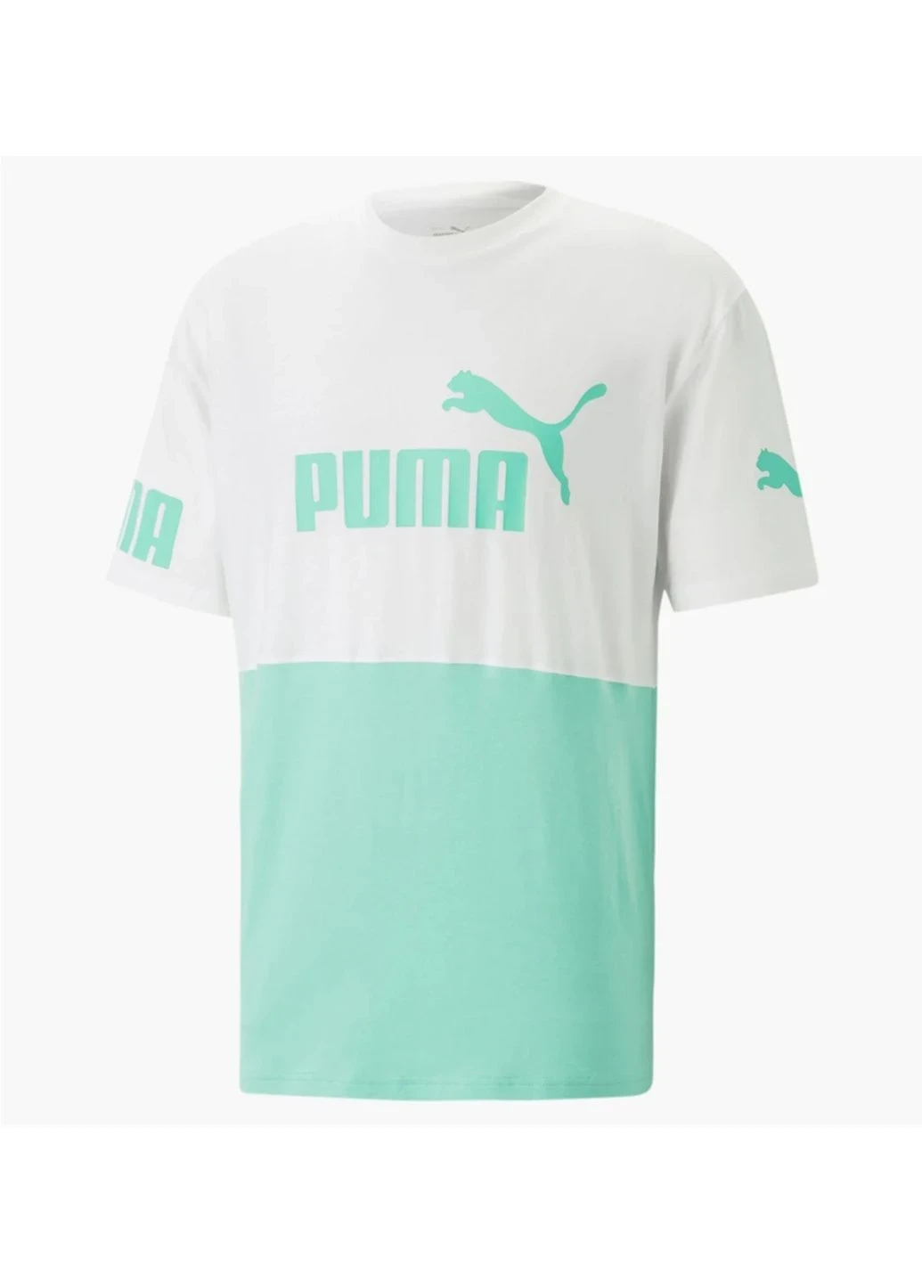 Футболка чоловіча Puma Power Colourblock White/Turquoise (673321-77) — фото 1