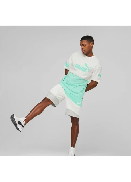 Футболка чоловіча Puma Power Colourblock White/Turquoise (673321-77) — фото 4