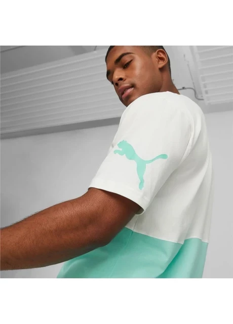 Футболка чоловіча Puma Power Colourblock White/Turquoise (673321-77) — фото 6
