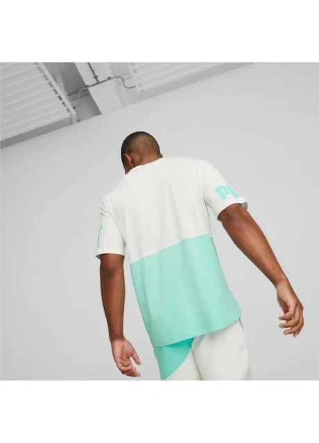 Футболка чоловіча Puma Power Colourblock White/Turquoise (673321-77) — фото 7
