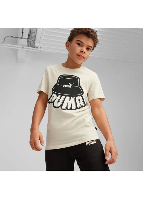 Футболка підліткова Puma Ess+ Mid 90S Youth Graphic Tee Beige (679720-87) — фото 3