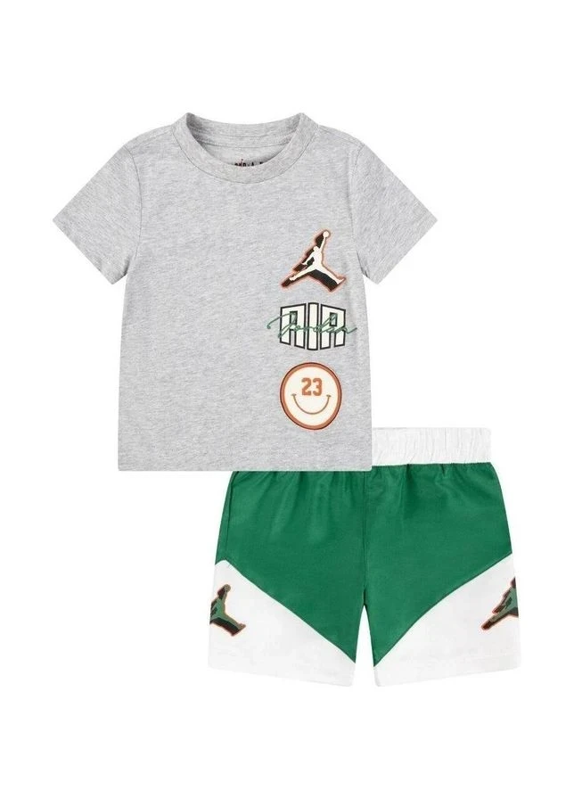 Спортивний костюм дитячий Jordan Stacked Play Short Grey/Green (85D768-E1P) — фото 1