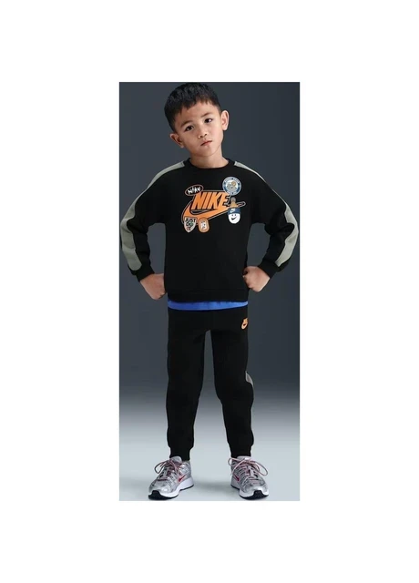 Спортивний костюм дитячий Nike Fleece Tracksuit Black/Grey (86N497-023) — фото 9