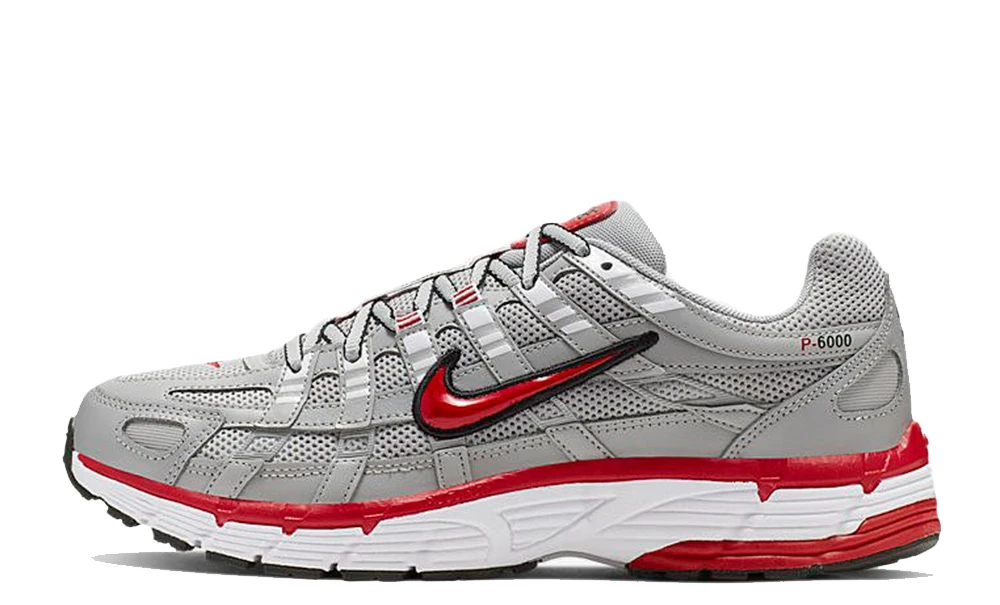 Кросівки чоловічі Nike P-6000 Flat Silver/Red (CD6404-001) — фото 1